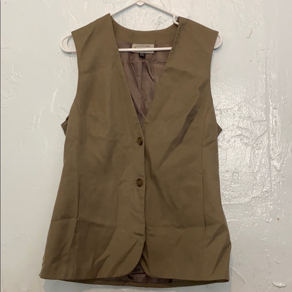 Cintas Women’s Blazer Beige Tan Vest with Pockets